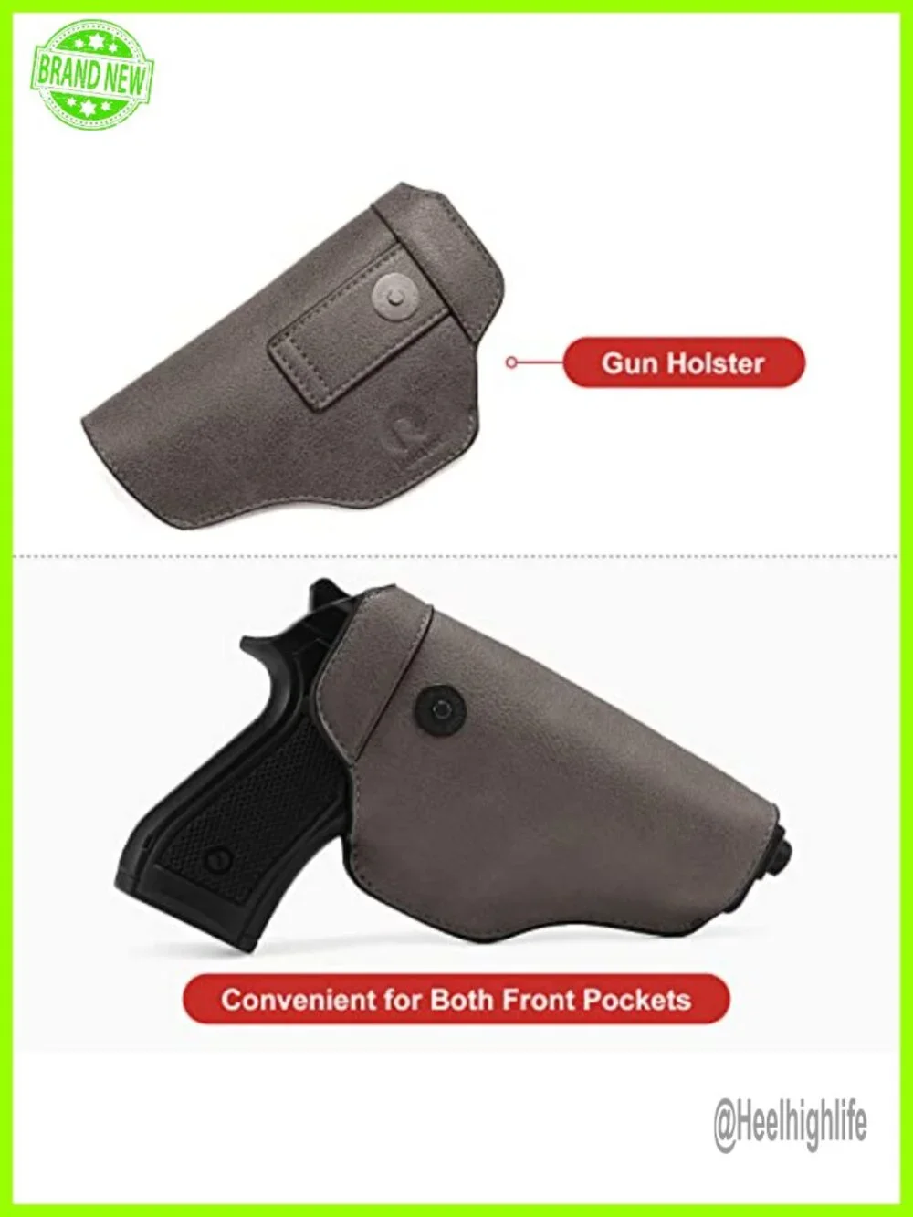 Faux Leather Concealed Carry Crossbody Hobo Purse with Detachable Holster